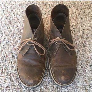 Clarks womens brown leather desert boots 7.5